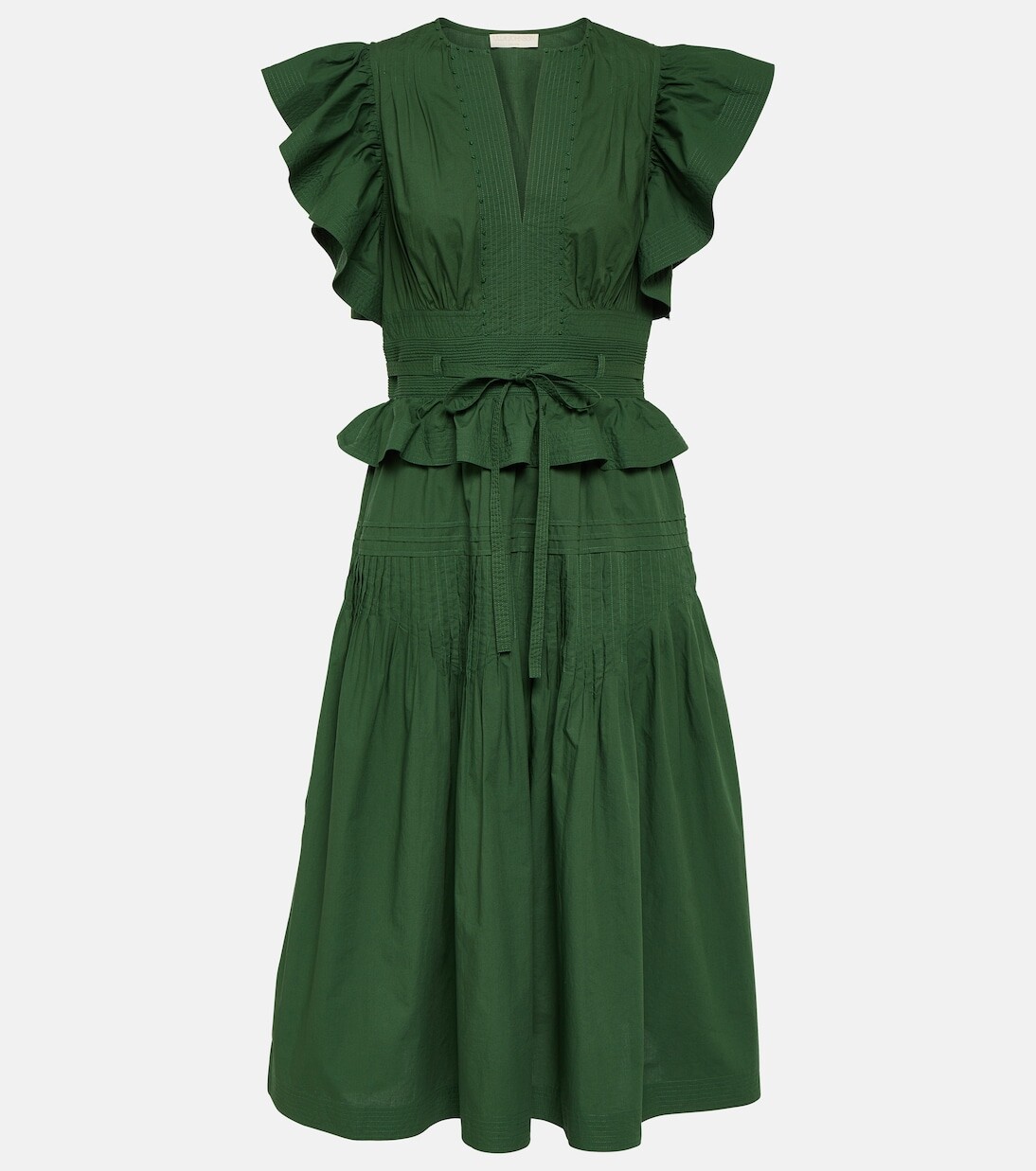 

Платье миди florence с оборками Ulla Johnson, зеленый