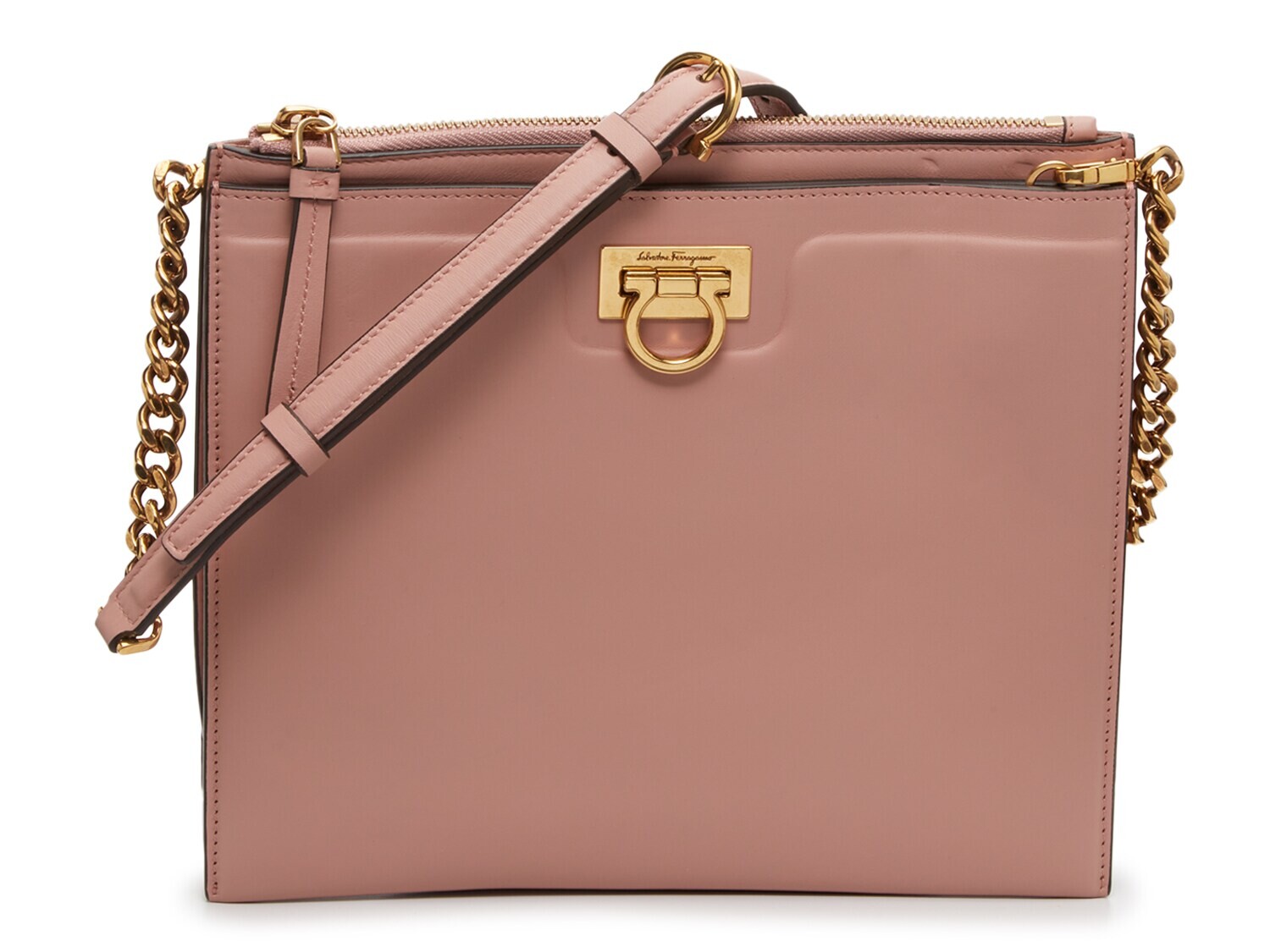 

Кожаная сумка через плечо Salvatore Ferragamo, светло-розовый