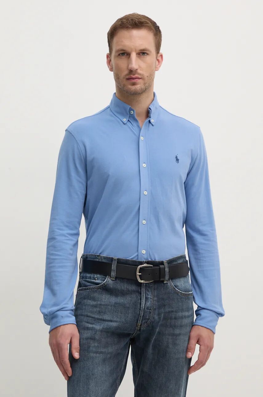 

Хлопковая рубашка Polo Ralph Lauren, синий