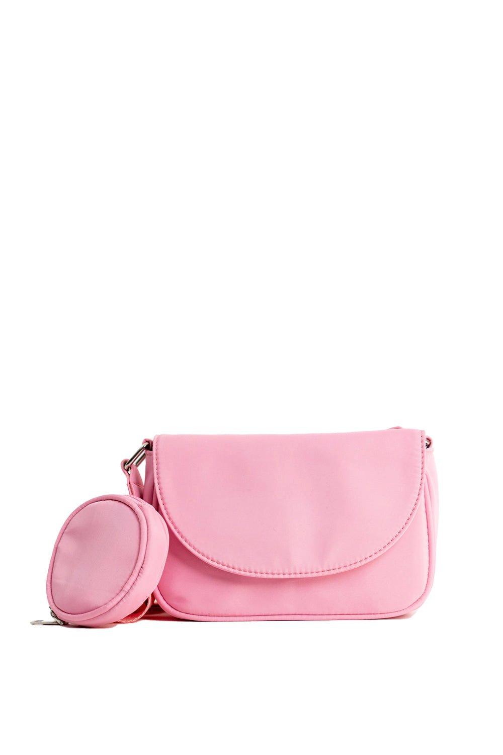 Нейлоновая сумка через плечо с портмоне для монет My Accessories London, розовый женская сумка через плечо со съемным ремешком