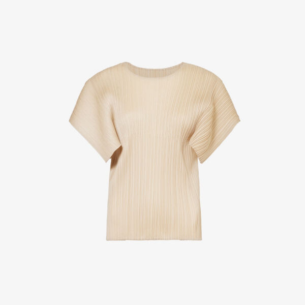 

Вязаный топ с рукавами-крылышками August Pleats Please Issey Miyake, бежевый