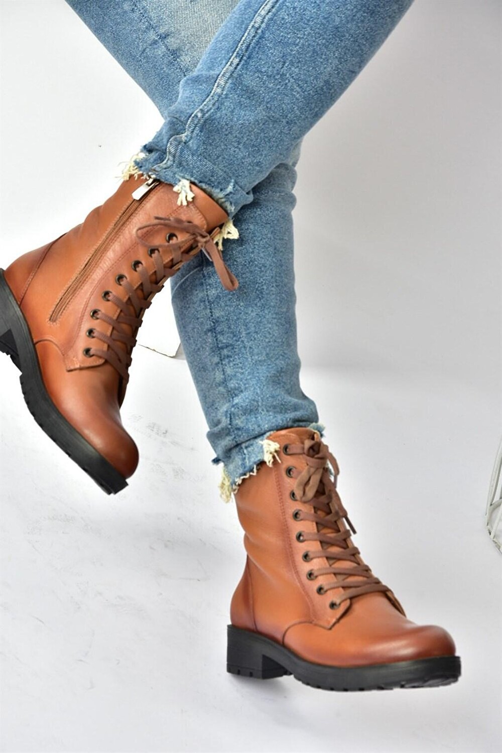 

N5554001 Светло-коричневые женские ботинки Fox Shoes, Коричневый