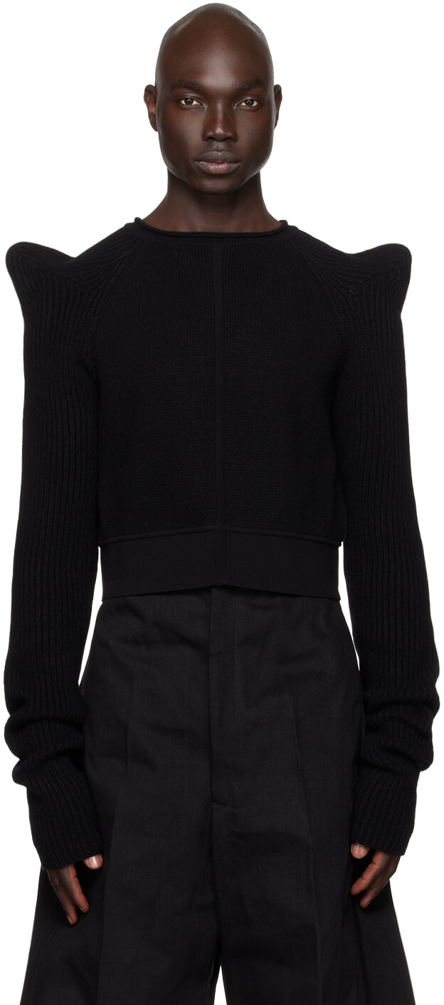 

Черный свитер с подтяжками Rick Owens Tec