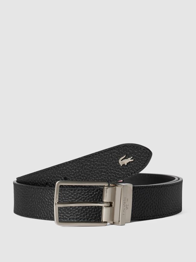 

Кожаный ремень с пряжкой Lacoste, черный