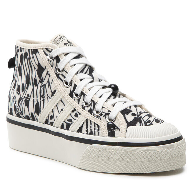 

Кроссовки adidas NizzaPlatform Mid, черно-белый, Черный