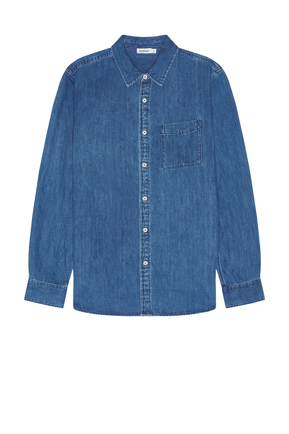 

Рубашка Дуэйна Шамбре Simkhai, цвет Washed Chambray