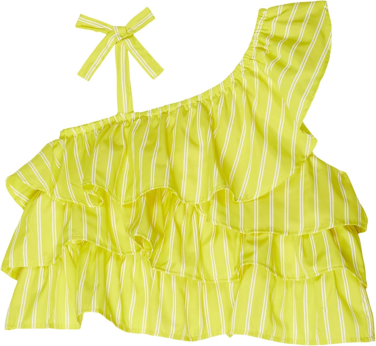

Топ HABITUAL girl Asymmetrical Ruffle Top, цвет Lime
