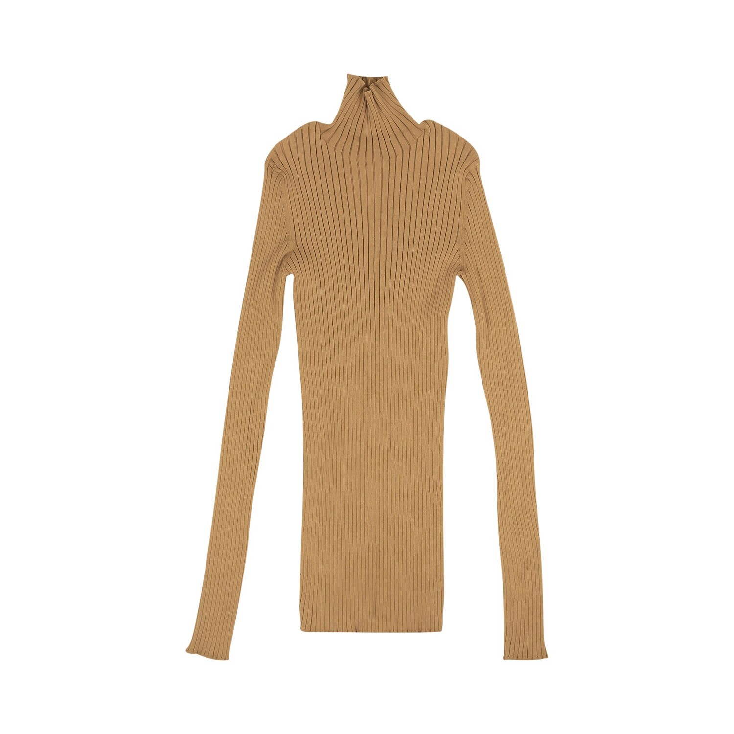 

MM6 Maison Margiela Водолазка из плиссированной сетки, цвет Коричневый