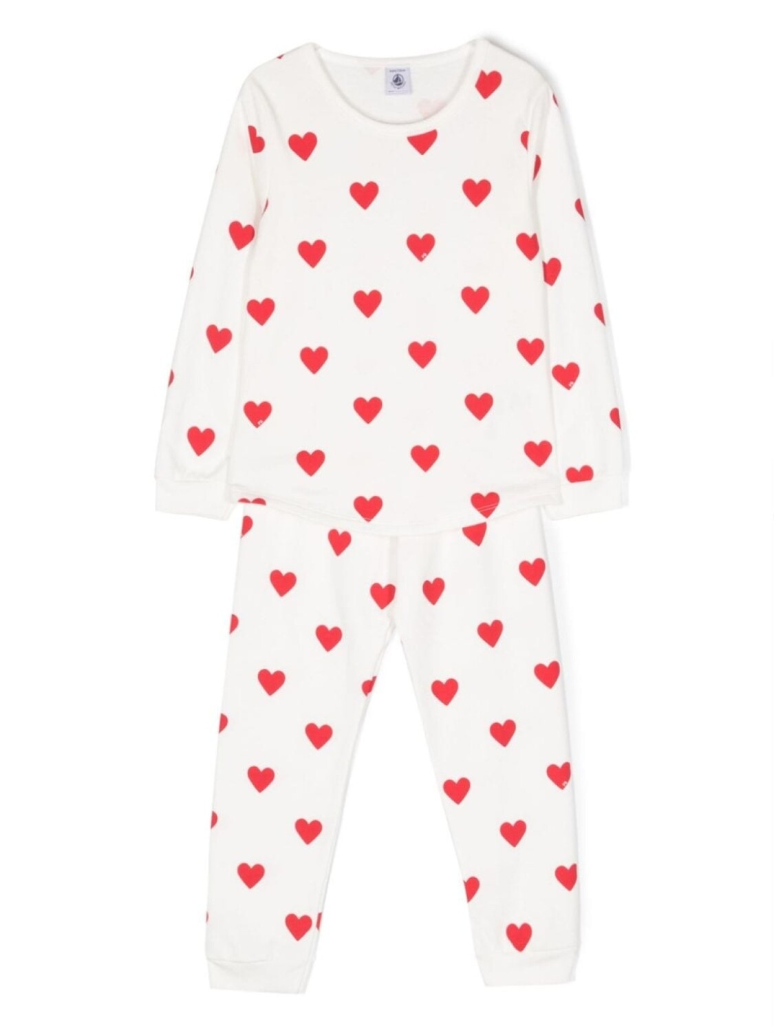 

Petit Bateau хлопковая пижама с принтом в виде сердца, белый