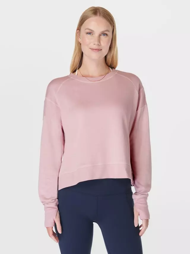 

Толстовка Sweaty Betty After Class Crop Organic Cotton Blend, цвет pirouette/pink