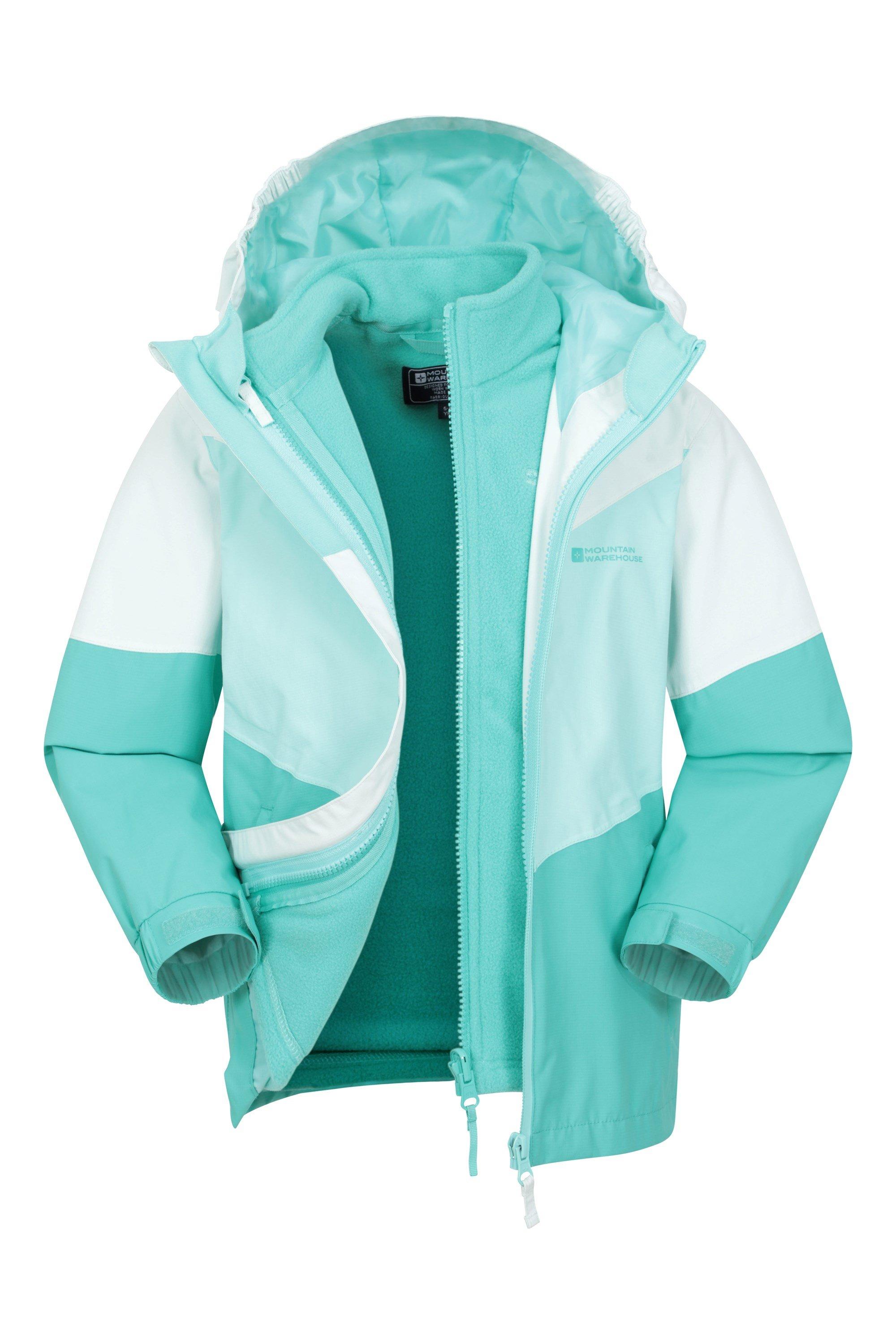 Водонепроницаемая куртка с молнией 3 в 1, пальто для девочек с проклеенными швами Mountain Warehouse, зеленый блаватская практ ок