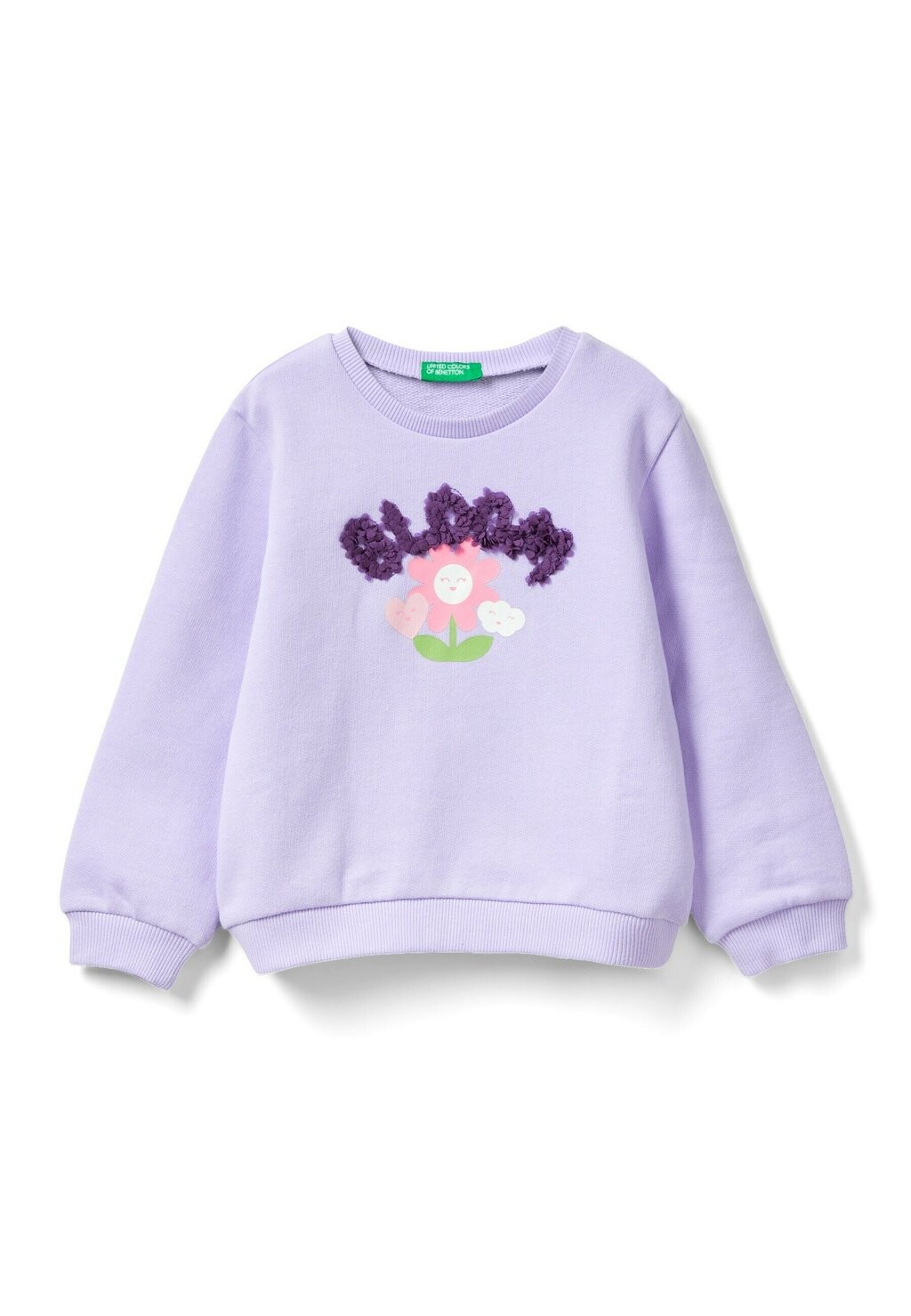 

Толстовка With Petal Look Applique United Colors of Benetton, фиолетовый
