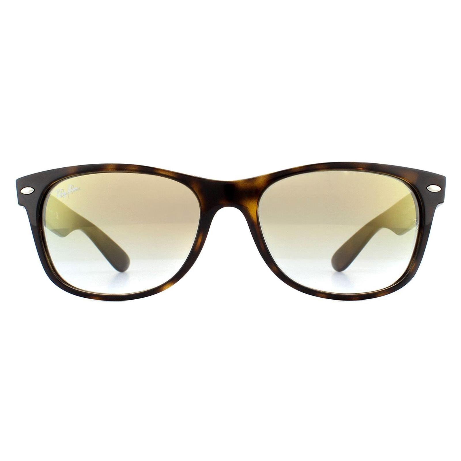 Прямоугольные черепаховые солнцезащитные очки с градиентом и золотистыми вспышками Ray-Ban, коричневый
