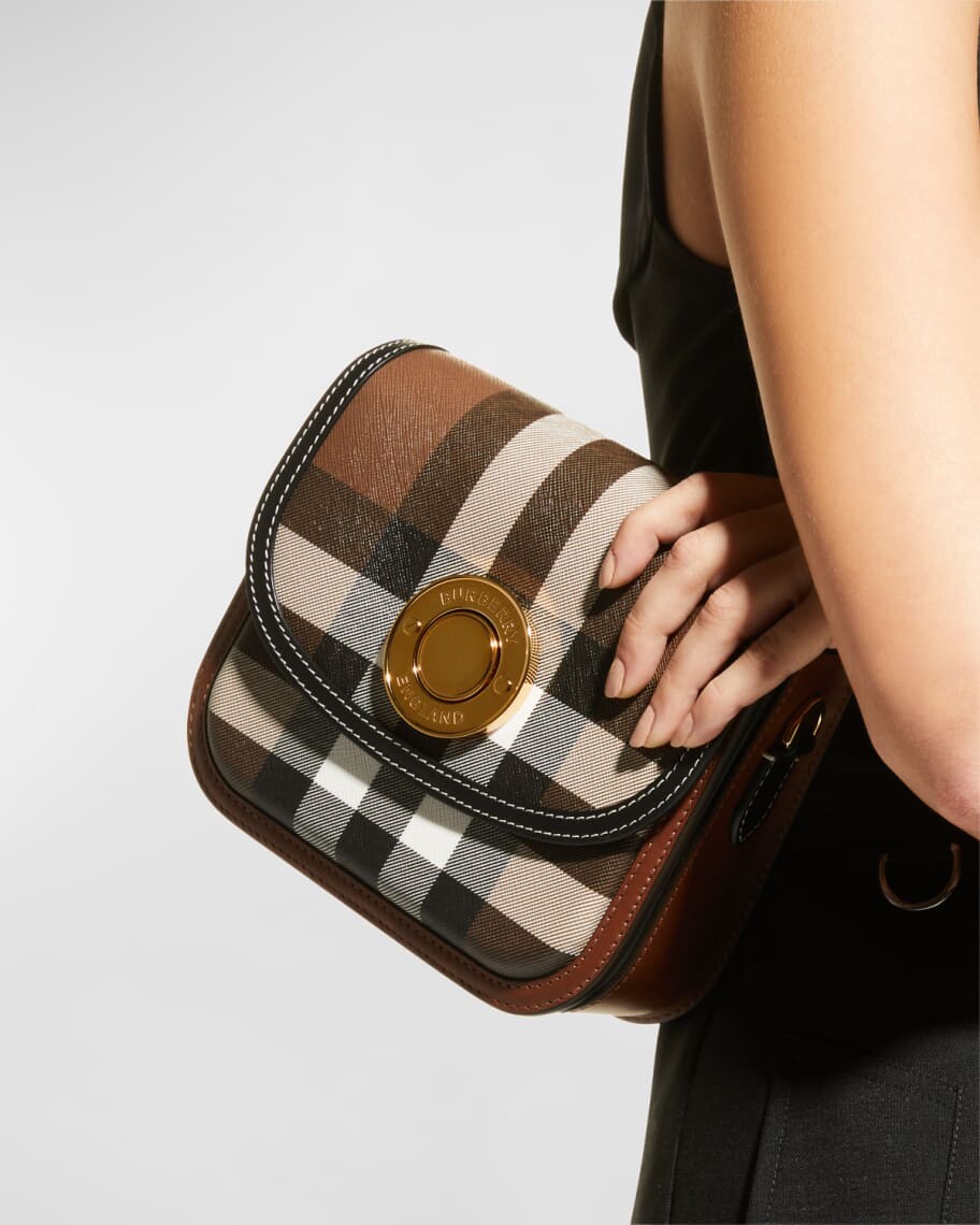 

Маленькая сумка через плечо из плотной ткани в клетку Note Burberry