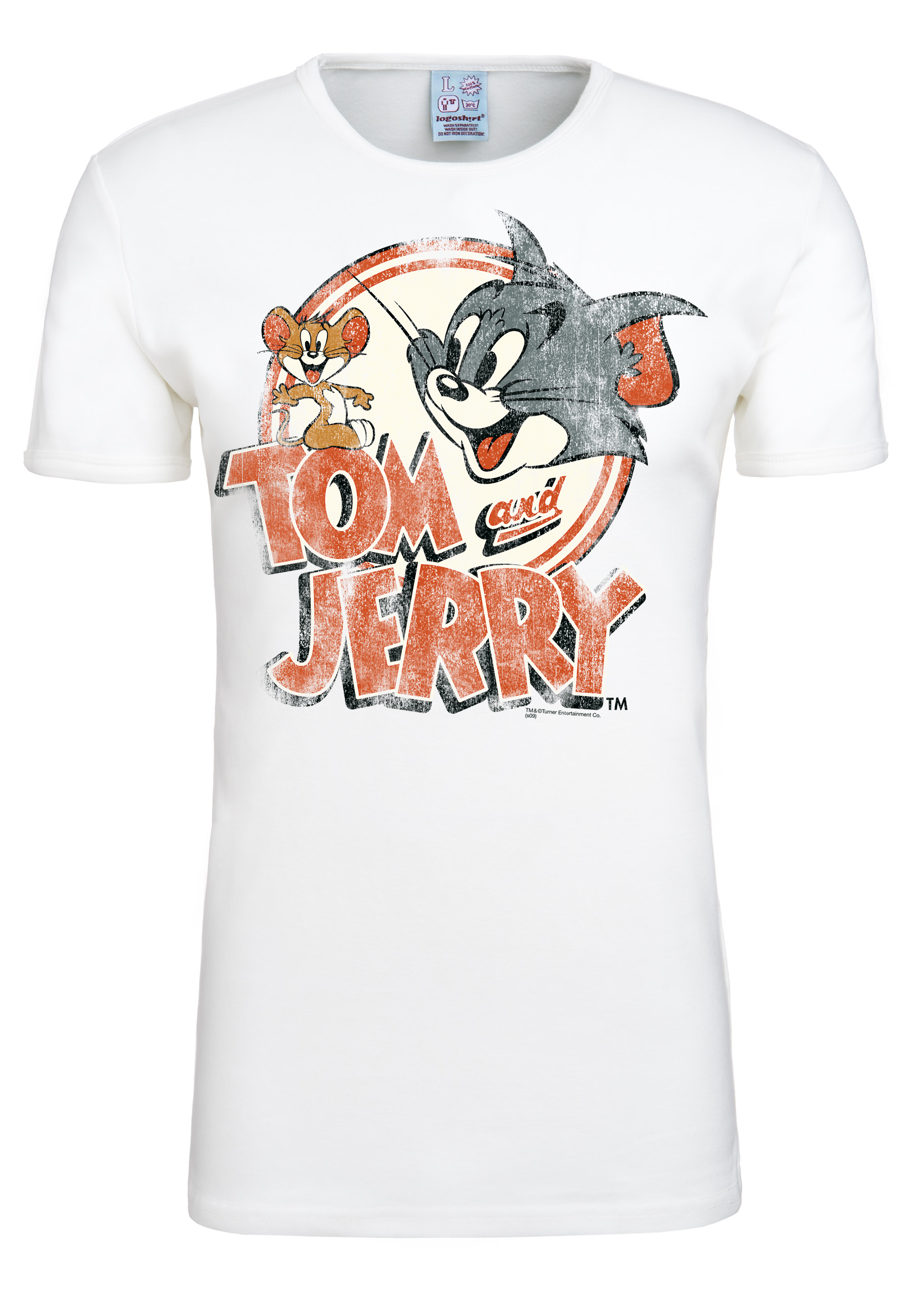 Футболка Logoshirt Tom & Jerry Logo, цвет altweiss
