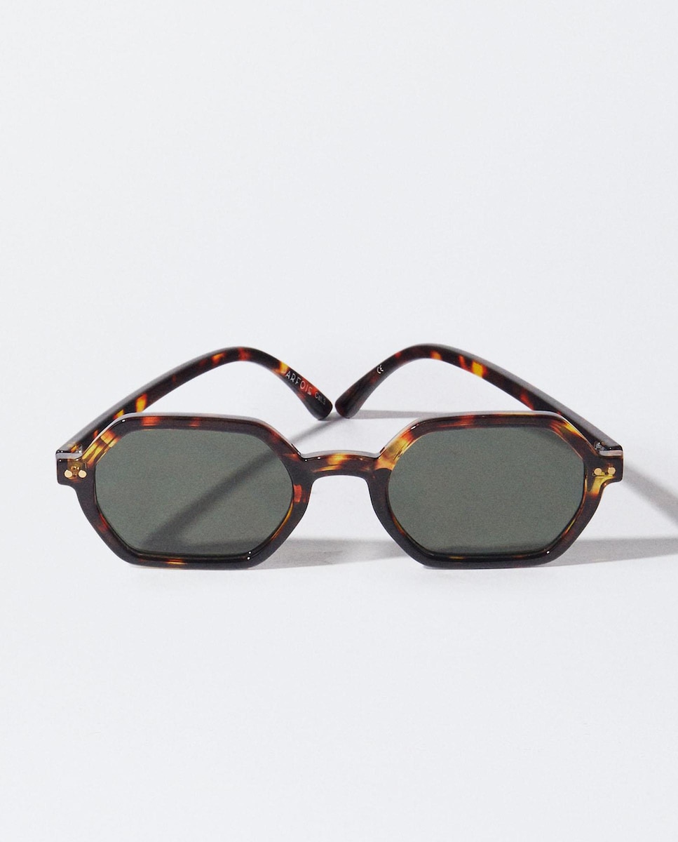цена Коричневые женские солнцезащитные очки Parfois шестиугольной формы с защитой от ультрафиолета Parfois, коричневый