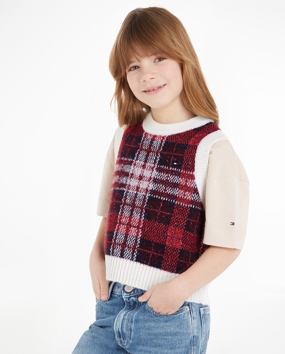 

Свитер без рукавов для девочки с круглым вырезом Tommy Hilfiger, красный