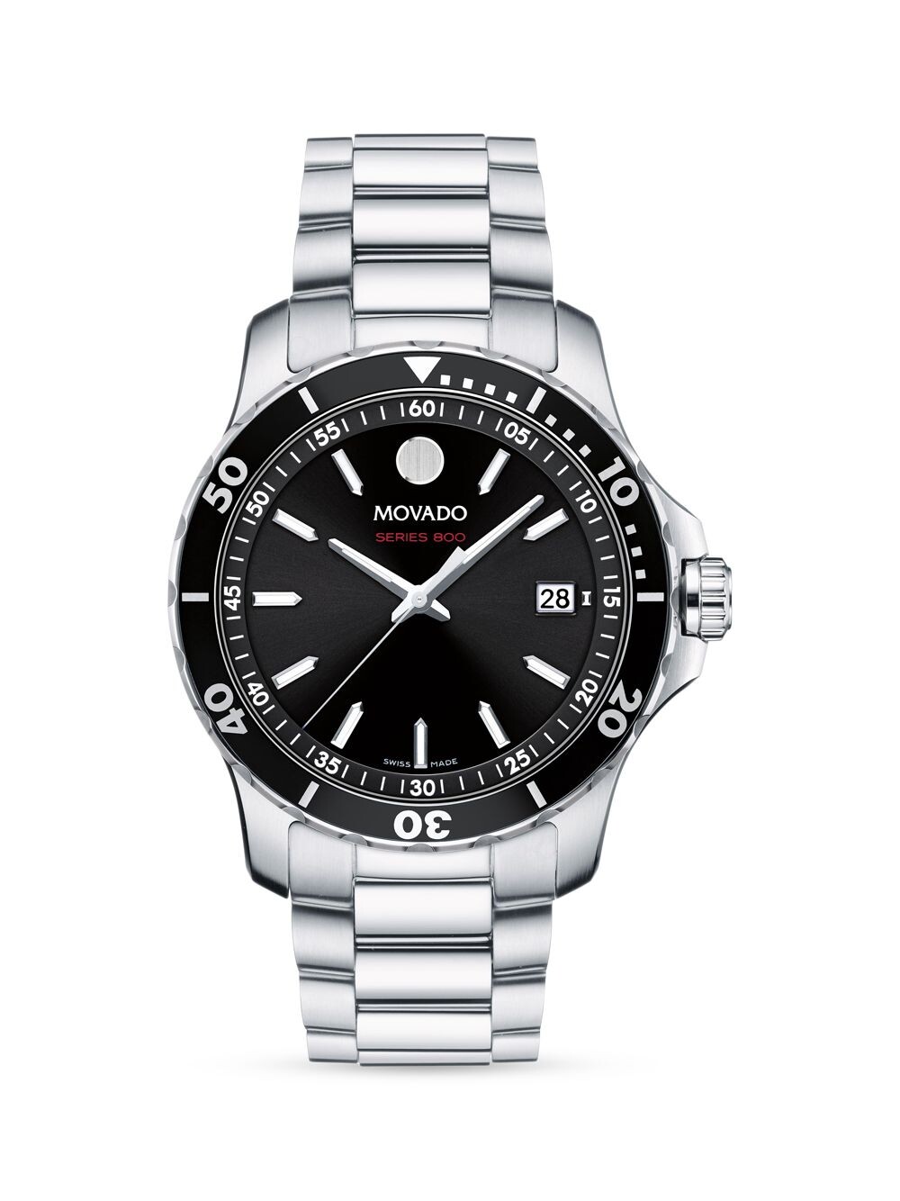 

Часы с браслетом из нержавеющей стали серии 800 Movado, серебряный