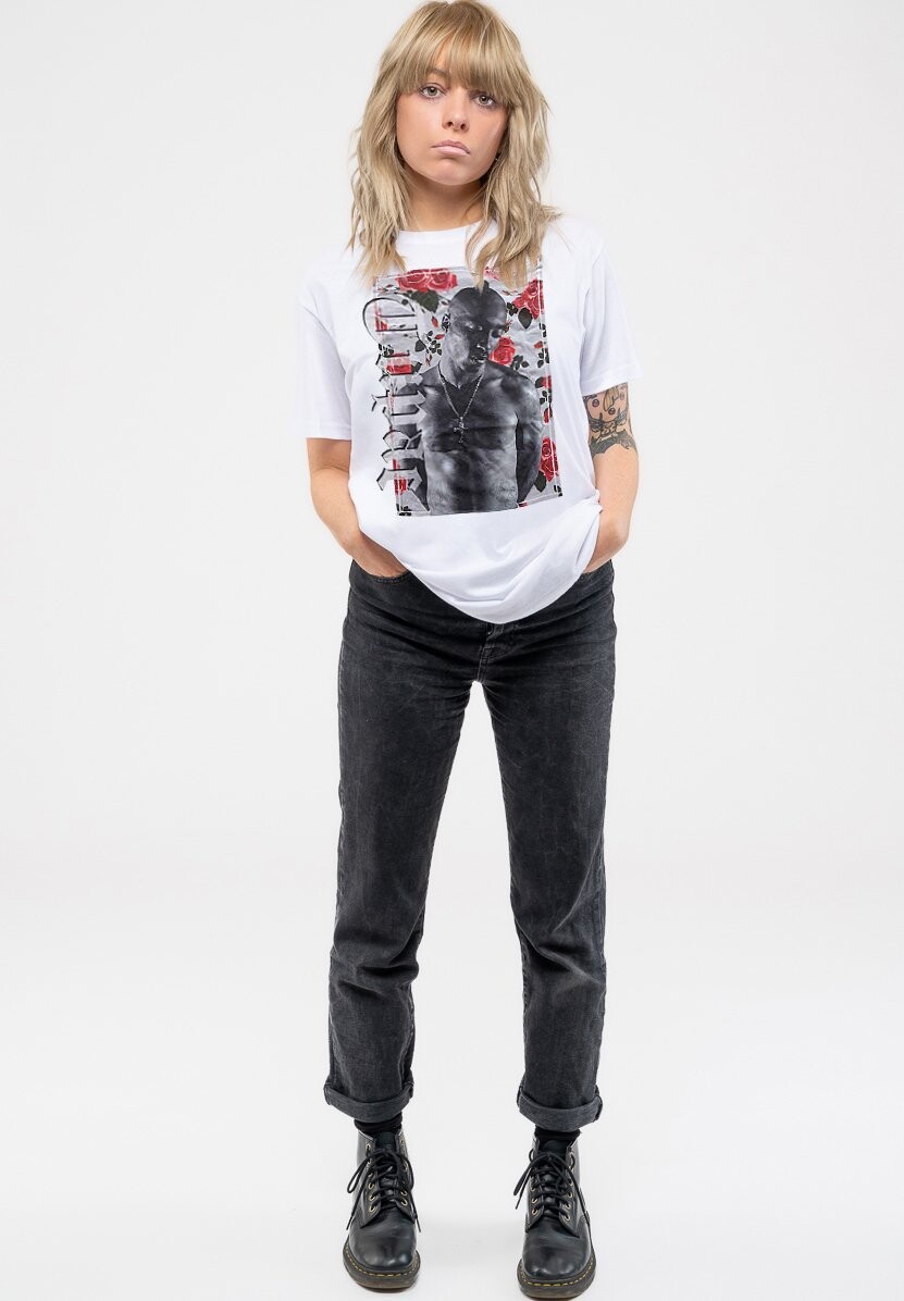 

Футболка с принтом TUPAC FLORAL LOGO BOYFRIEND FIT Paradiso Clothing, белый