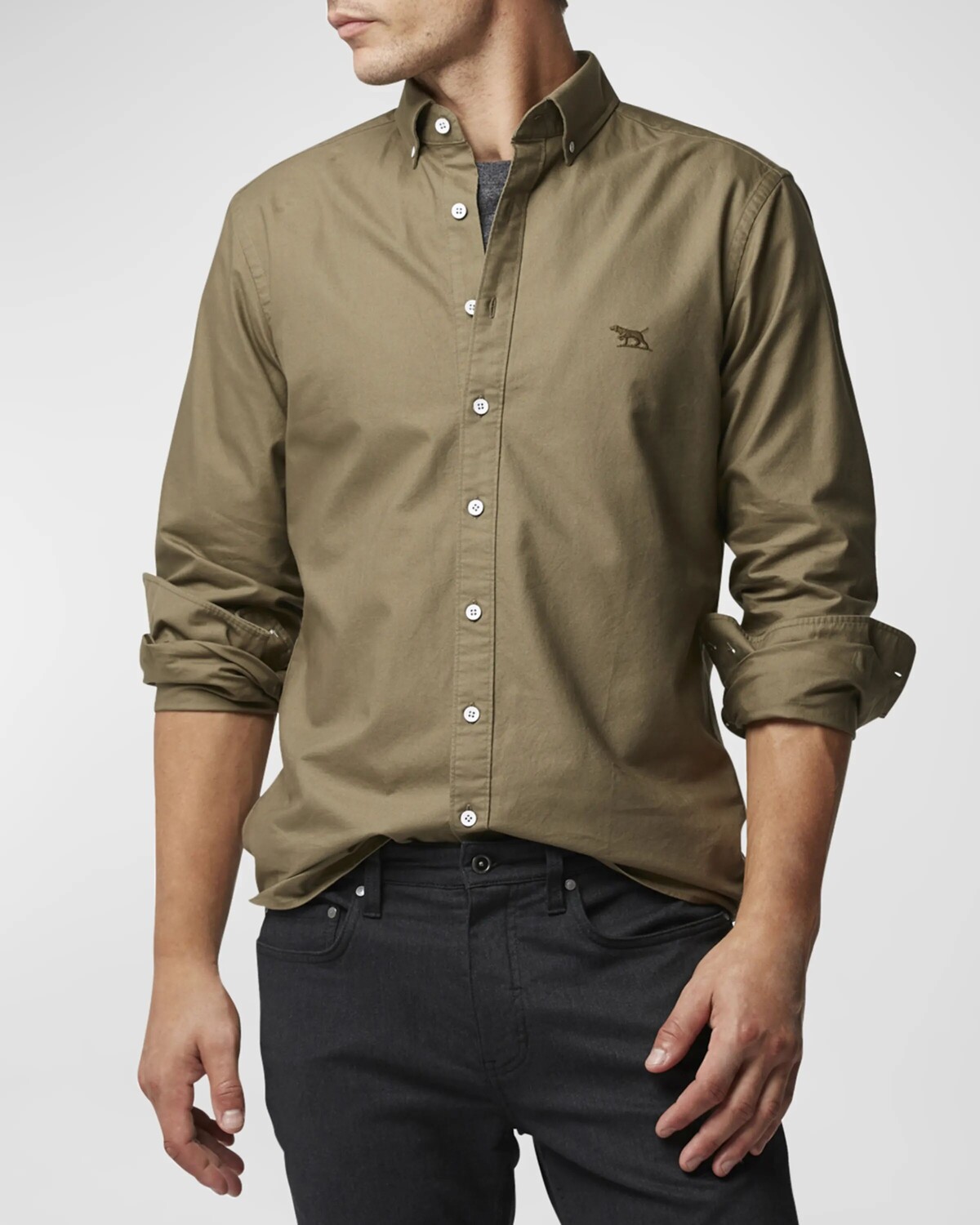 

Мужская спортивная рубашка Gunn Oxford PD Rodd & Gunn, цвет Olive