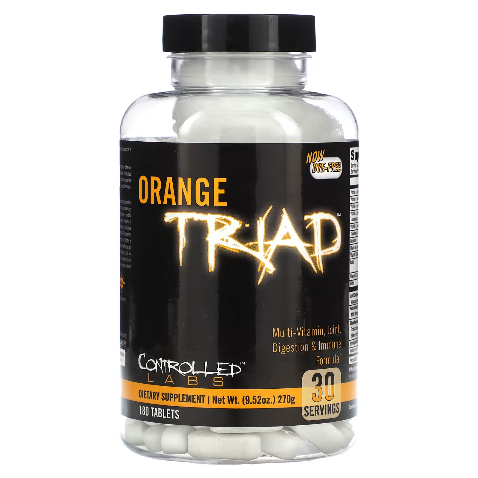 Мультивитаминная формула для пищеварения и иммунитета для суставов Controlled Labs Orange Triad, 180 таблеток