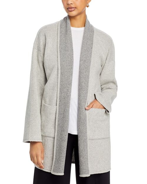 

Двусторонняя длинная куртка с высоким воротником Eileen Fisher, цвет Gray