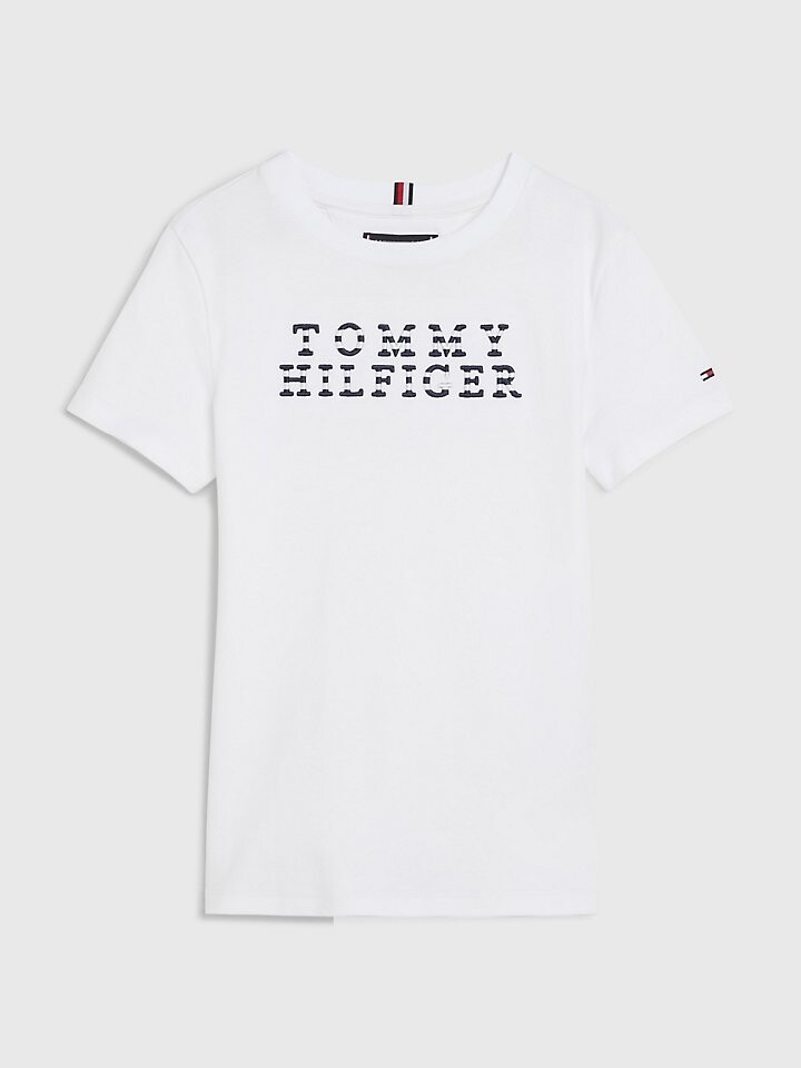 

Детская футболка с логотипом в бретонскую полоску Tommy Hilfiger