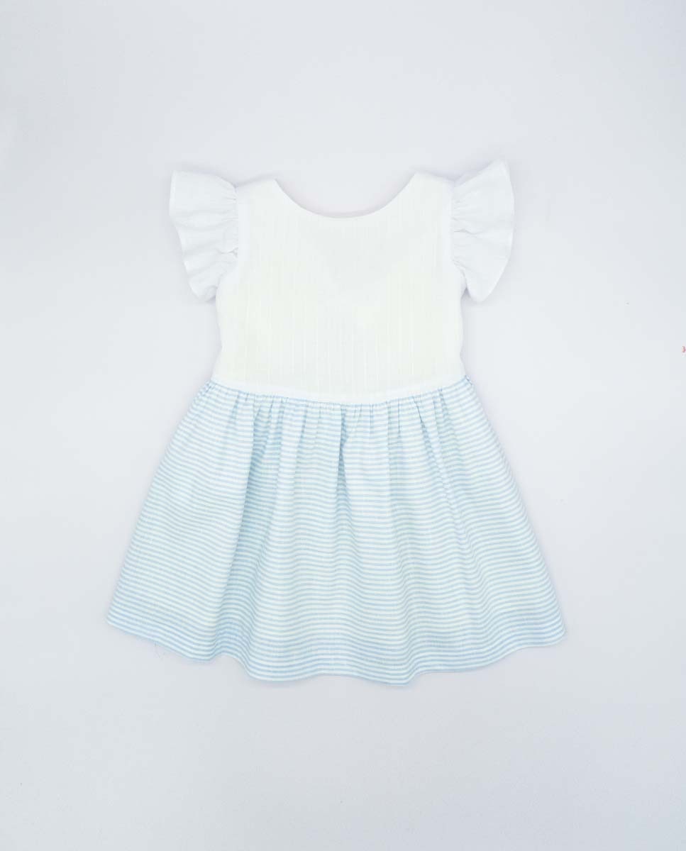 gil rodriguez белое простое боди Платье для девочки в сочетании с рюшами Fina Ejerique, синий