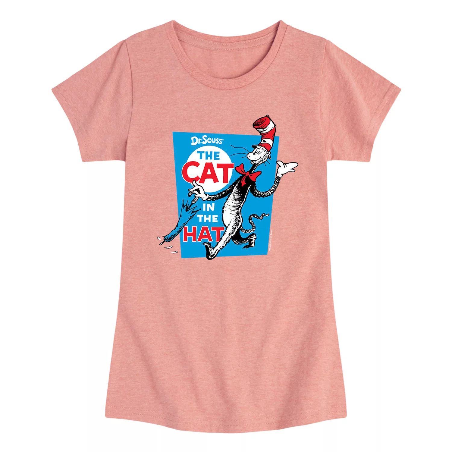 Футболка с рисунком «Кот в шляпе» для девочек 7–16 лет «Доктор Сьюз» Licensed Character, розовый футболка с рисунком доктор сьюз для девочек 7–16 лет места куда я пойду dr seuss розовый