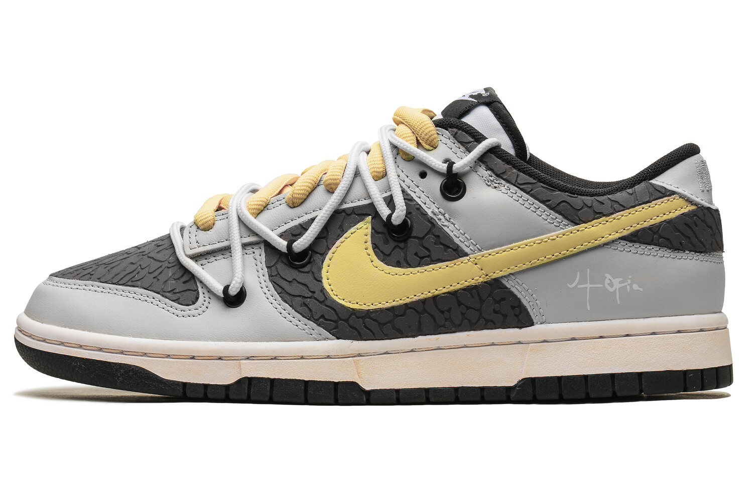 

Кроссовки Nike Dunk Skateboarding Shoes Unisex Low-top Yellow/black/gray, серый