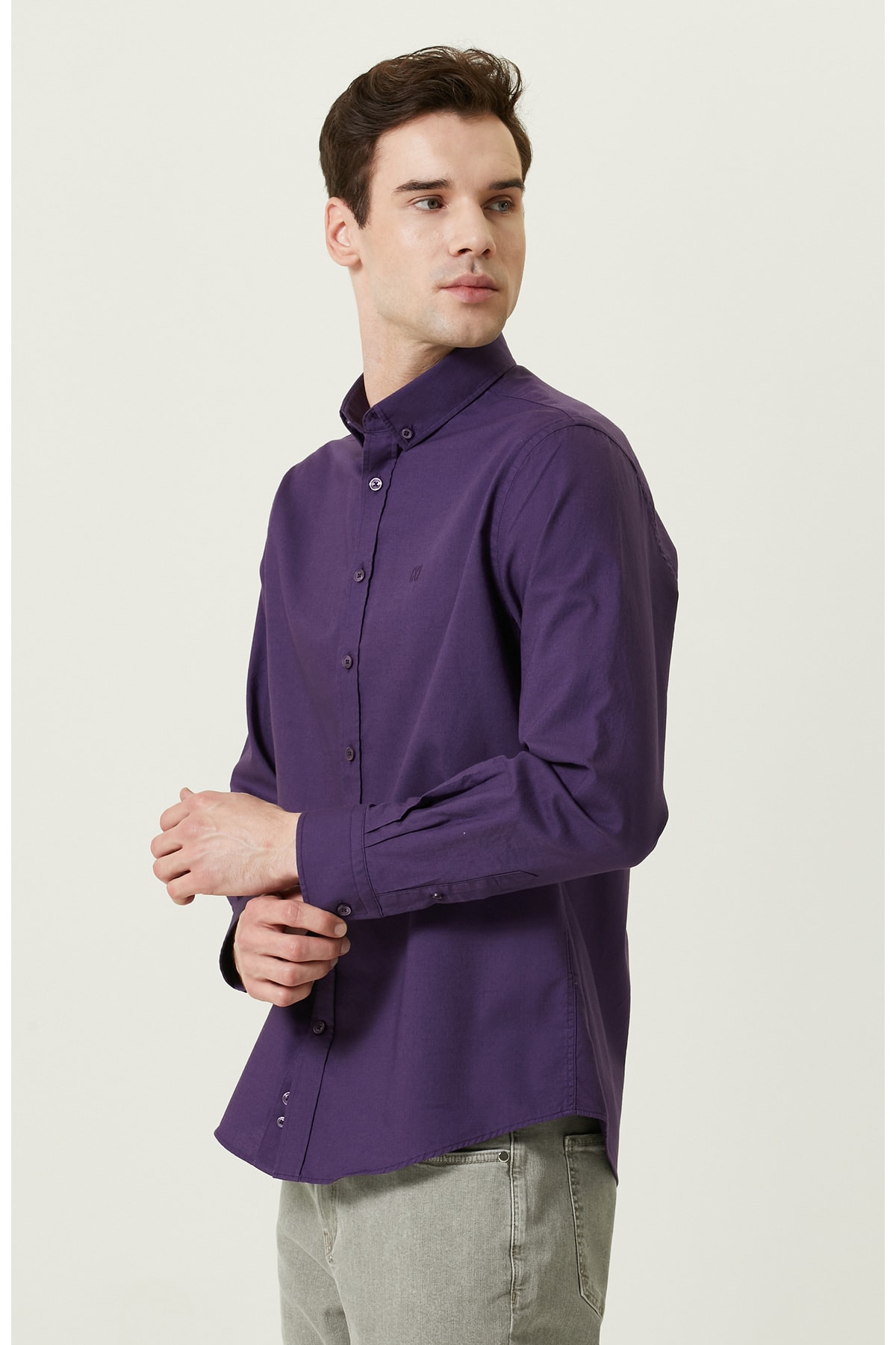 Хлопковая фиолетовая оксфордская рубашка Network, фиолетовый