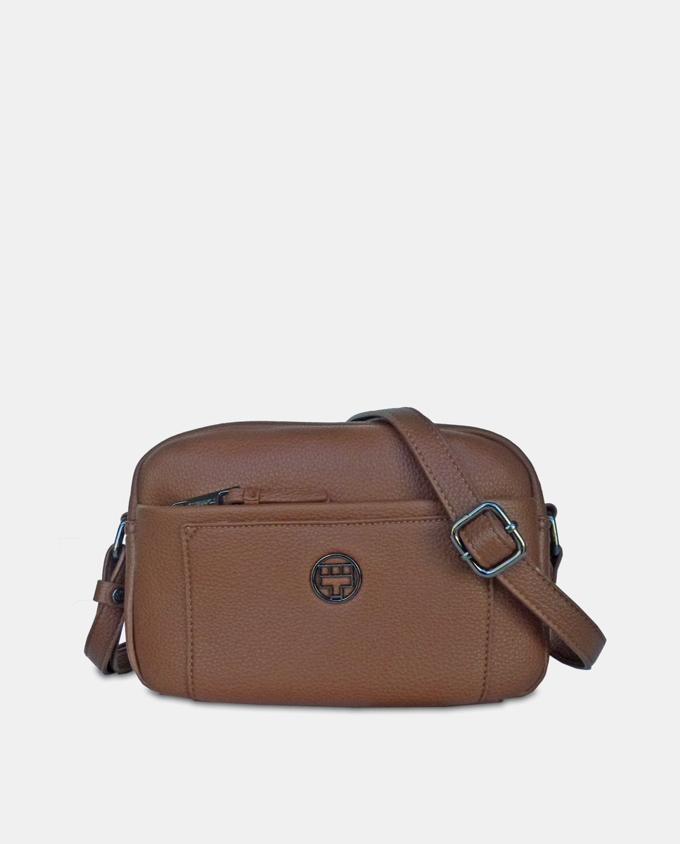 Маленькая светло-коричневая сумка через плечо на молнии и регулируемой ручке Torrens, светло-коричневый