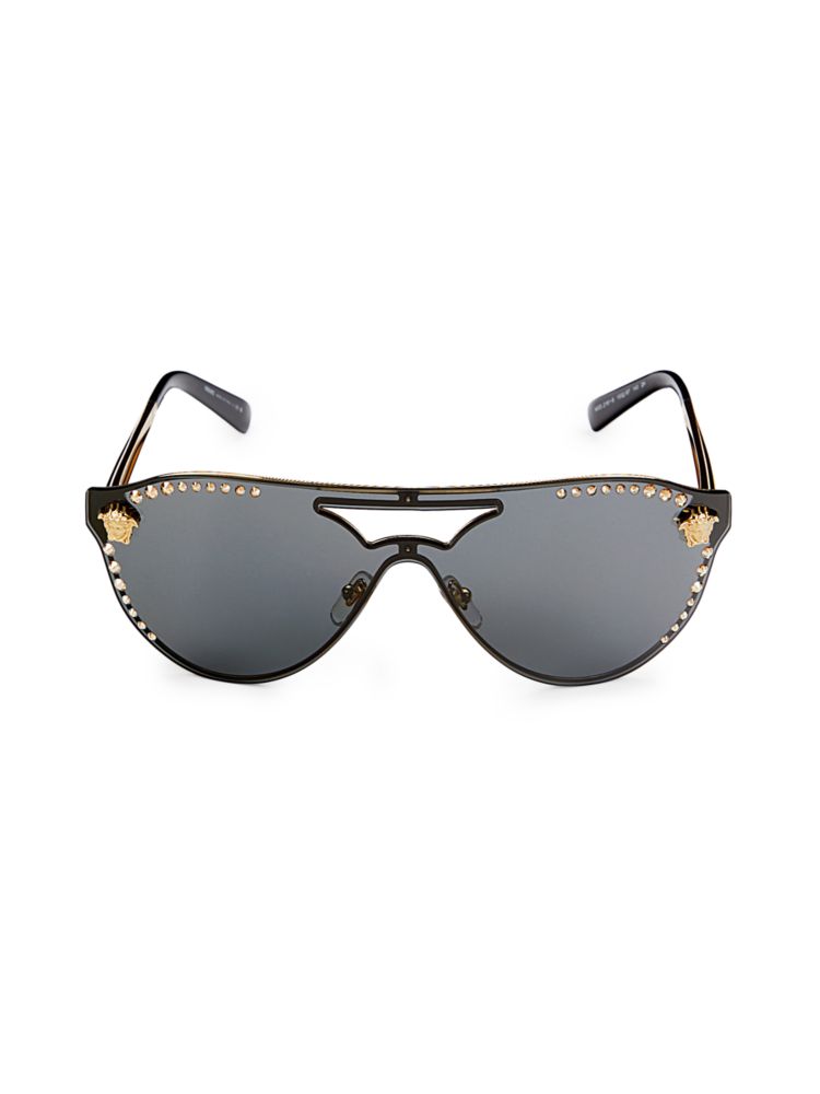 Овальные солнцезащитные очки с украшением 60MM Versace, золото овальные солнцезащитные очки 60mm web фиолетовый