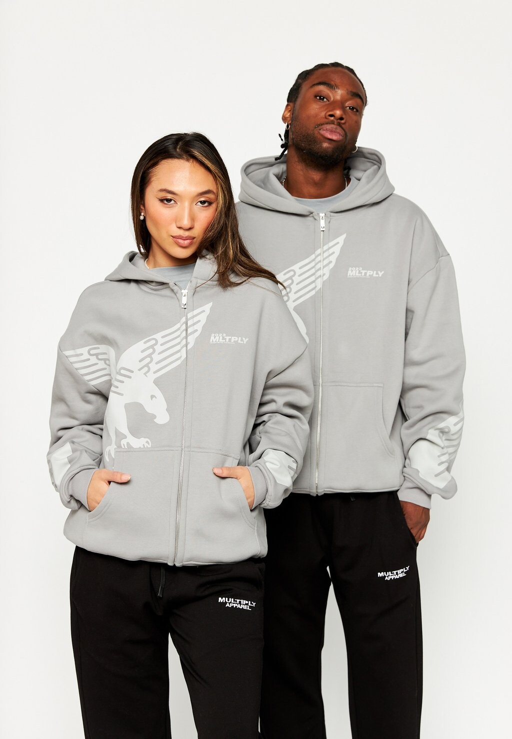 Толстовка на молнии Zip Eagle Multiply Apparel, цвет ultimate grey