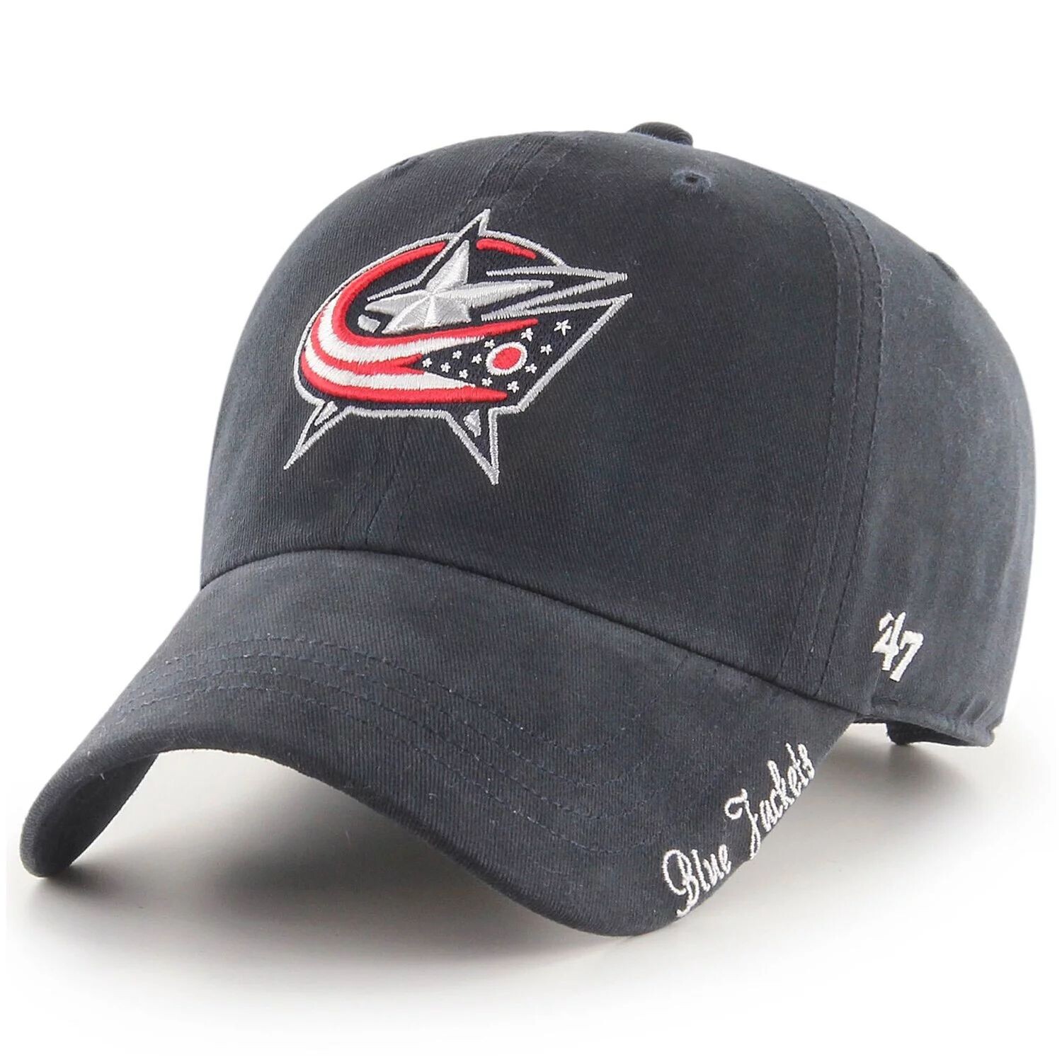 

Женская темно-синяя регулируемая шляпа Columbus Blue Jackets Team Miata '47