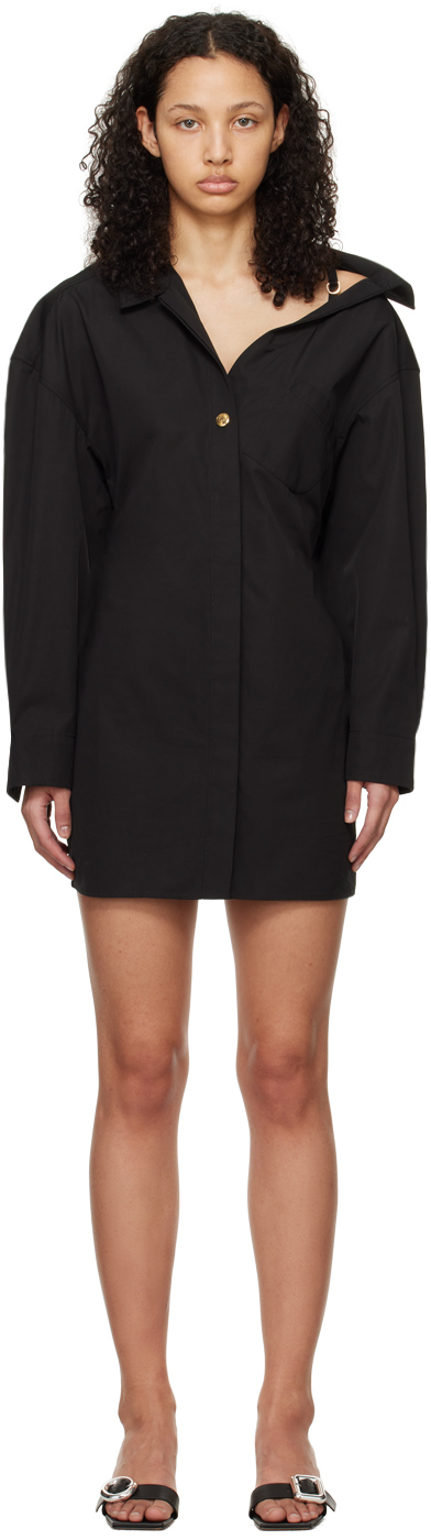 

Черное мини-платье Les Classiques 'La mini robe chemise' Jacquemus, Черный