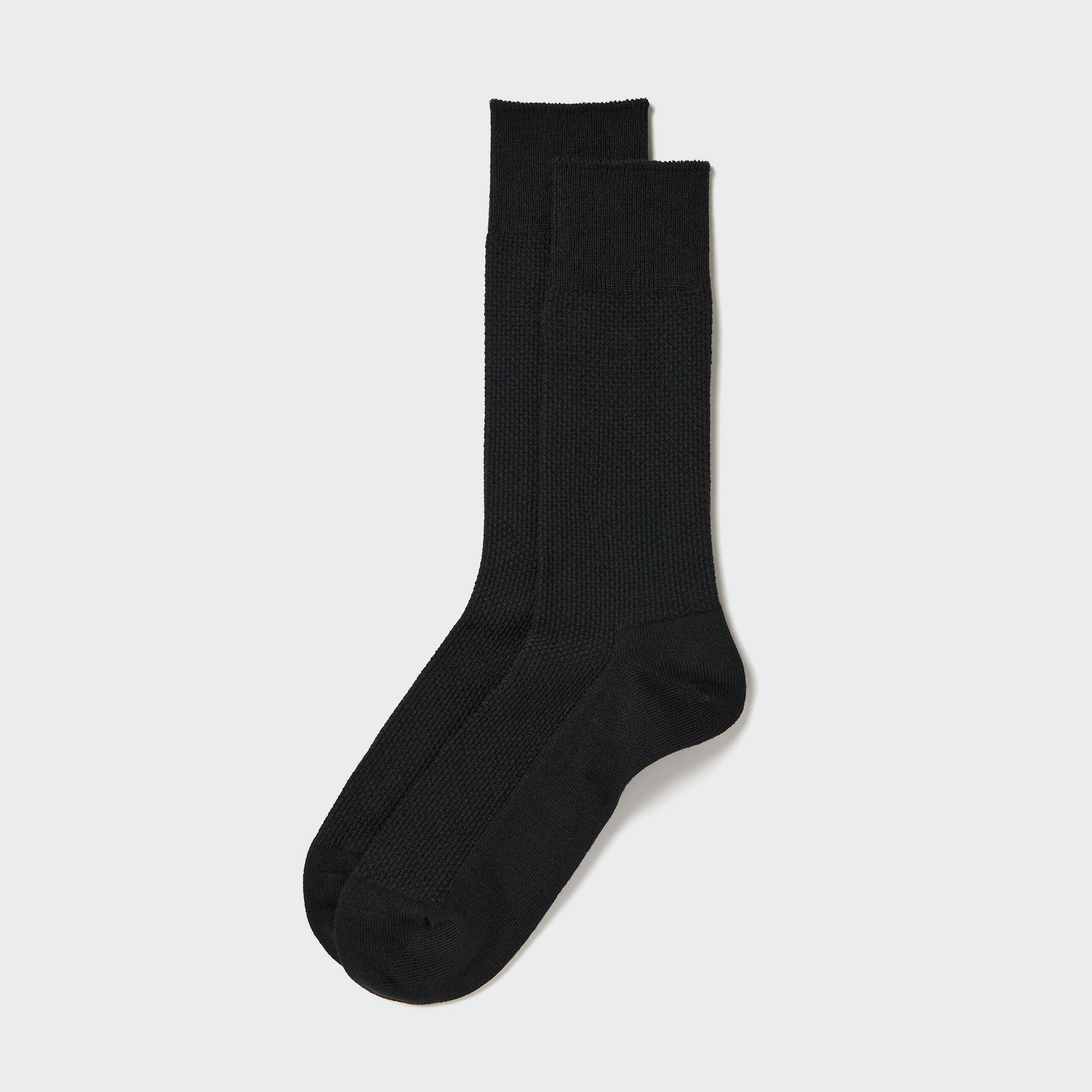 Хлопковые носки supima piqé UNIQLO, черный хлопковые носки supima в ребрику uniqlo черный