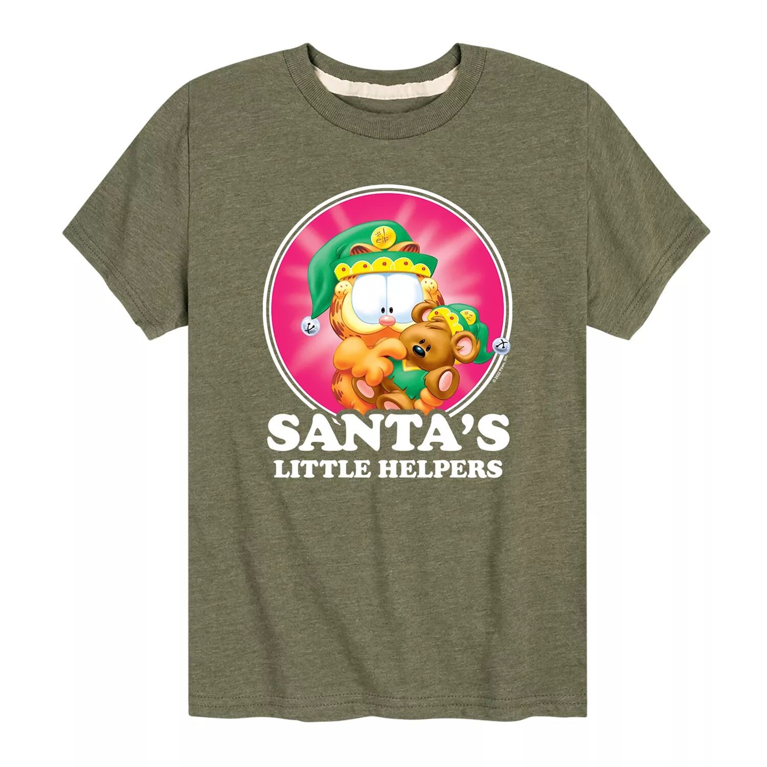 

Футболка с рисунком Garfield Santas Helpers для мальчиков 8–20 лет Licensed Character, зеленый