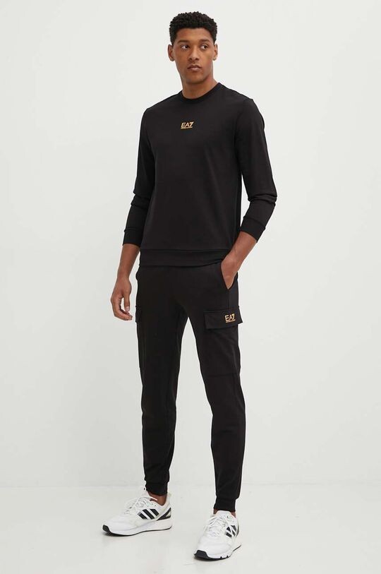 

Хлопковые спортивные штаны EA7 Emporio Armani, черный