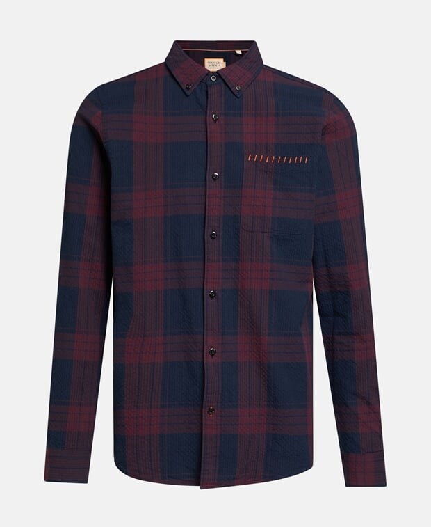 

Рубашка с длинными рукавами – стандартный крой Scotch & Soda, бордо