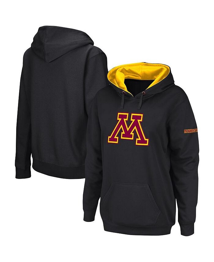 

Женский черный пуловер с капюшоном с большим логотипом Minnesota Golden Gophers Colosseum, черный