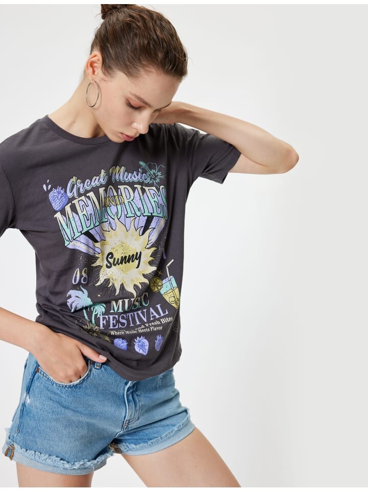 

Футболка KOTON T shirt, антрацит