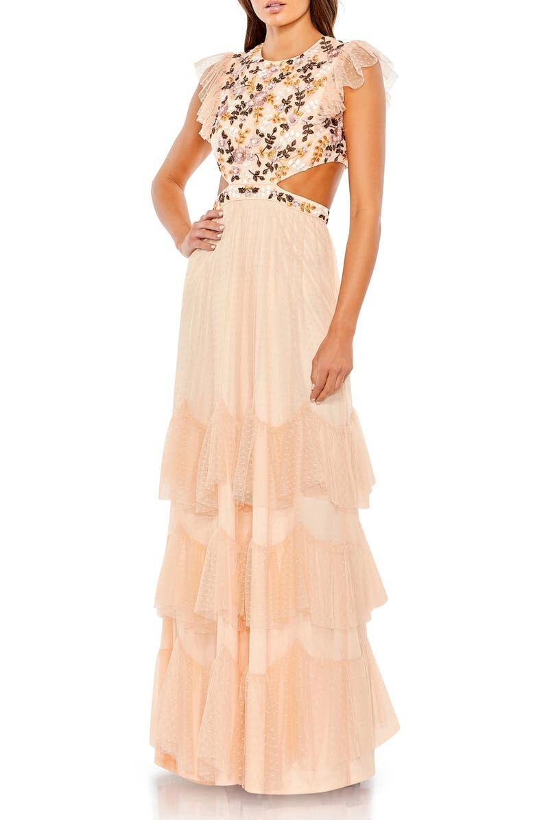 

Ярусное платье с вышивкой MAC DUGGAL
