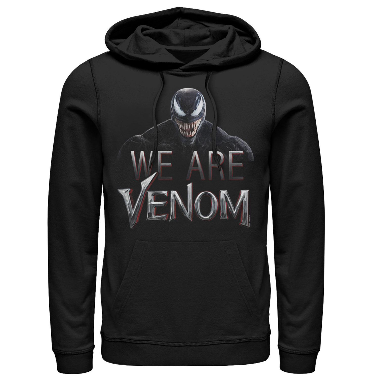 футболка marvel venom face с изображением we are venom teeth черный Мужская толстовка с рисунком Marvel Venom We Are Venom Big Grin