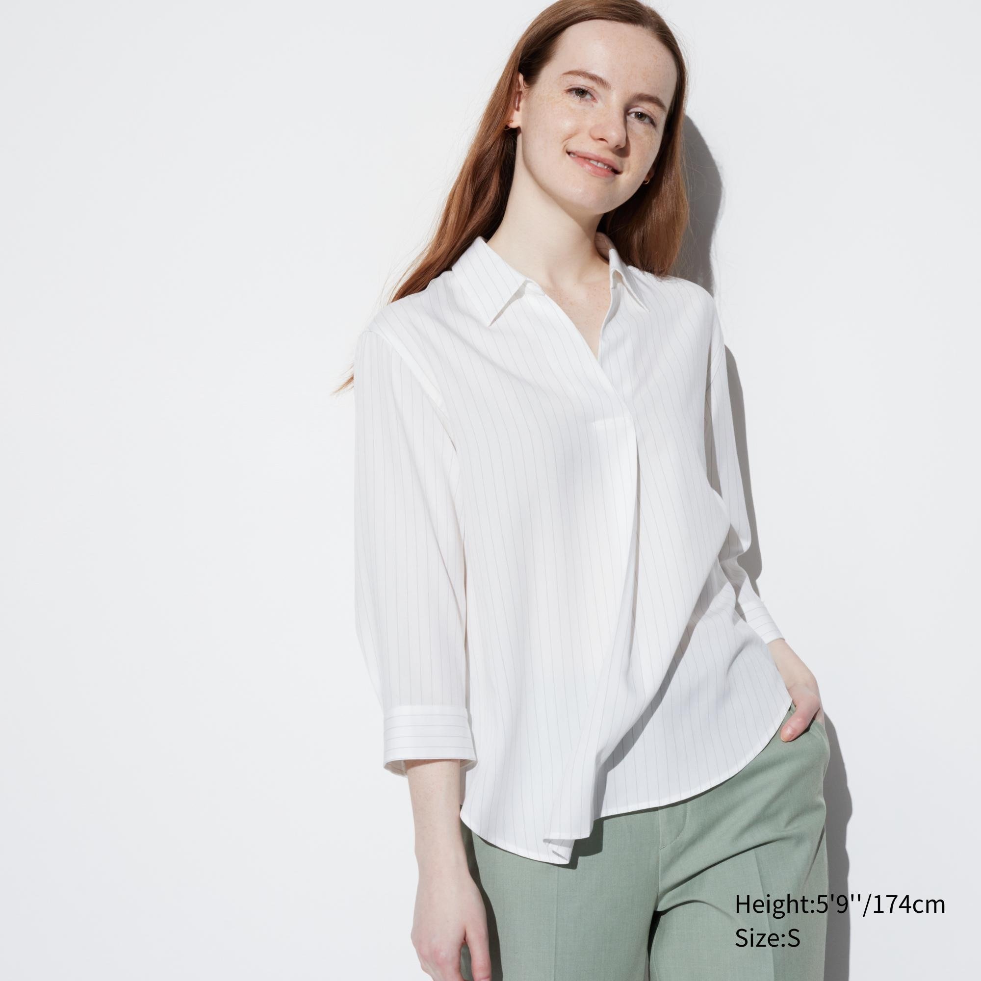 

Блузка из вискозы UNIQLO, слоновая кость