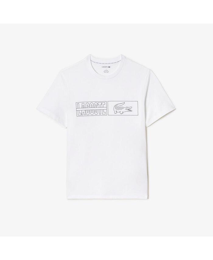 

Мужская футболка из хлопкового джерси с принтом для отдыха Lacoste, белый