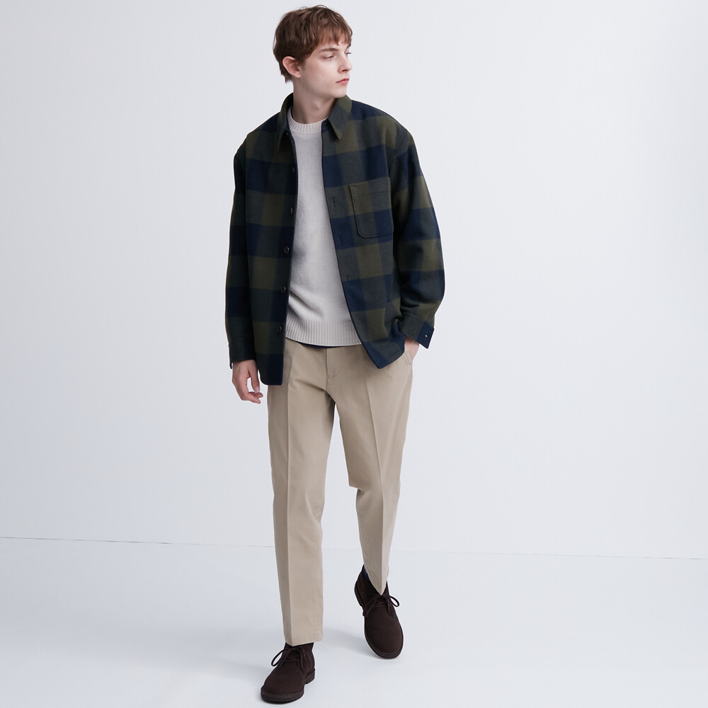 

Брюки Uniqlo длинные эластичне хлопковые повседневные, бежевый