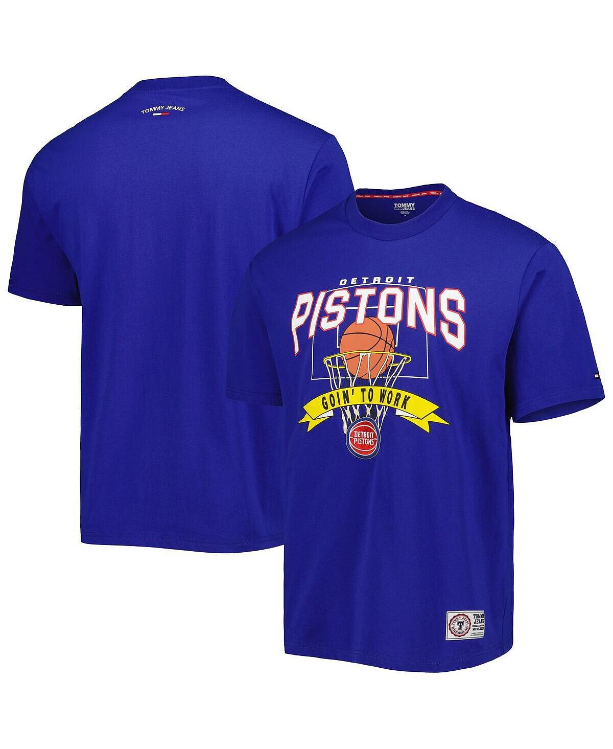 

Мужская синяя футболка Detroit Pistons Tim Backboard Tommy Jeans, Синий