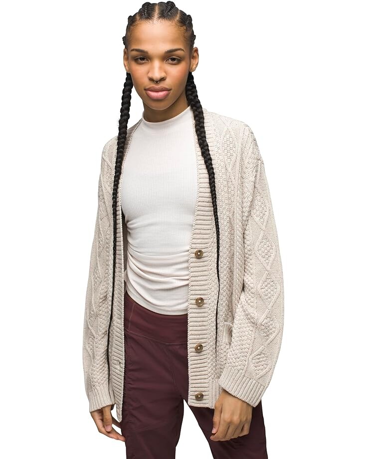 цена Свитер Prana Sangria Fields Cardigan, цвет Canvas