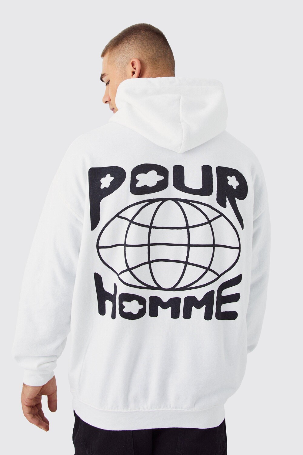 

Худи с графикой pour homme Boohoo, белый